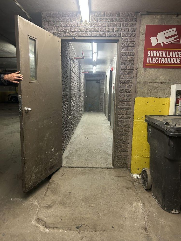 Corridor from garage to building interior