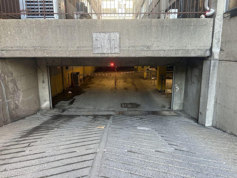 Garage entrance from the street